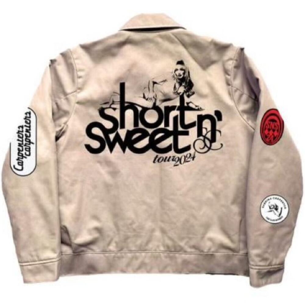 Sabrina Carpenter VIP Merch - Tour Jacket, Clear Drawstring Bag & Espresso Visor - Picture 13 of 14